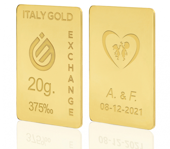 9 Karat Hochzeitsgeschenk Goldbarren aus 20 g IGE GOLD
