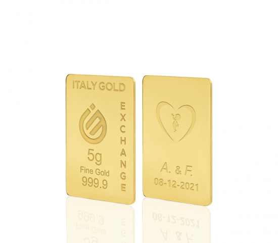 Lingou de Aur cadou pentru Căsătorie 24 K de 5 g. IGE GOLD