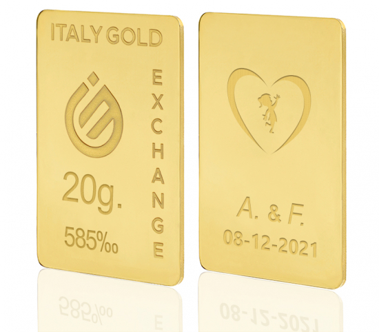 Gold ingot Wedding gift  - 14Kt - 20gr IGE GOLD