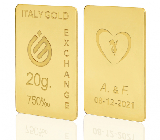 Lingou de Aur cadou pentru Căsătorie 18 K de 20 g. IGE GOLD