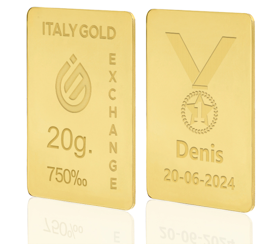 Lingotto Oro medaglia vincitore 18 Kt da 20 gr. IGE GOLD