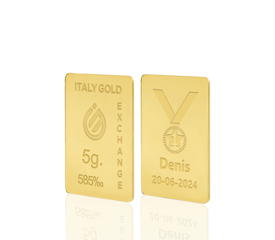 Lingou de Aur medalia câștigătorului 14 K de 5 g. IGE GOLD