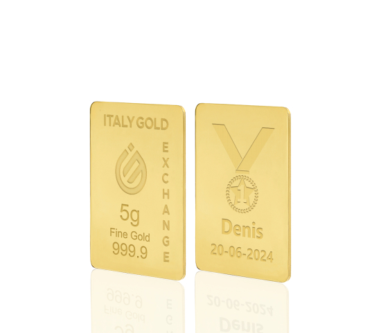 Lingot Or 24 ct de 5 g. vainqueur de la médaille IGE GOLD