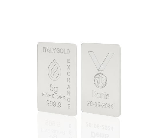 Silver ingot gift sport winner medal - 5gr IGE GOLD