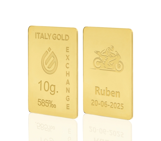 Lingotto Oro sport moto 14 Kt da 10 gr. IGE GOLD