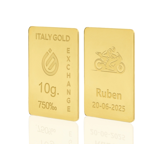 Lingotto Oro sport moto 18 Kt da 10 gr. IGE GOLD