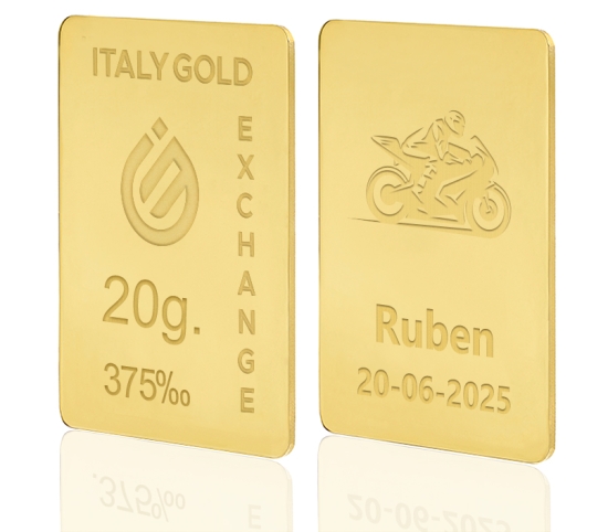 Lingotto Oro sport moto 9 Kt da 20 gr. IGE GOLD