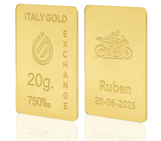Lingotto Oro sport moto 18 Kt da 20 gr. IGE GOLD