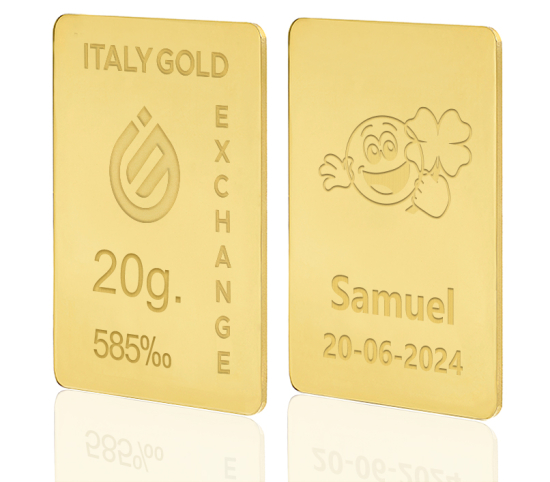 14 Karat Geburtsgeschenk Goldbarren aus 20 g IGE GOLD