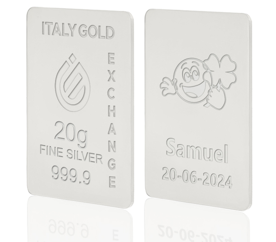 Silver ingot 20gr. for baby birthSilver ingot gift sport soccer - 10gr IGE GOLD