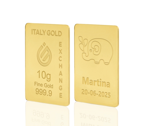 Lingotto Oro 24Kt da 10 gr. per Nascita  IGE GOLD