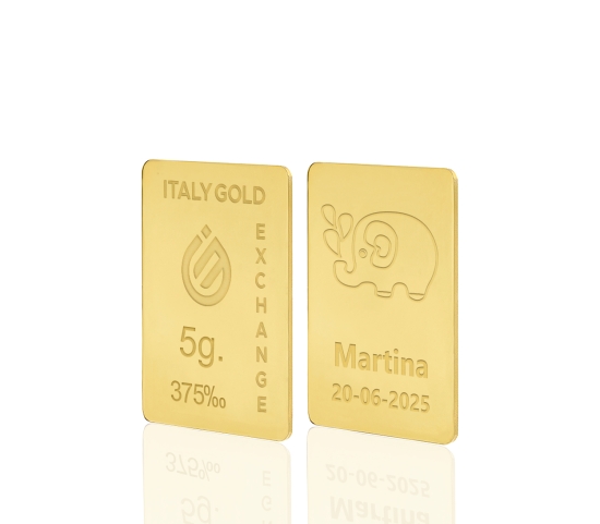 9 Karat Geburtsgeschenk Goldbarren aus 5 g  IGE GOLD