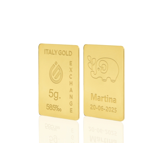14 Karat Geburtsgeschenk Goldbarren aus 5 g IGE GOLD