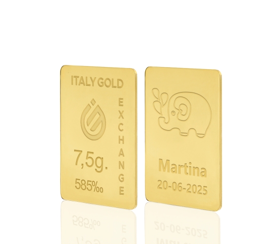 Sztabka Złota w prezencie na Narodziny  14Kt 7,5gr IGE GOLD