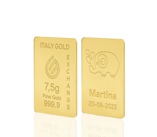 Lingotto Oro 24Kt da 7,5 gr. per Nascita  IGE GOLD