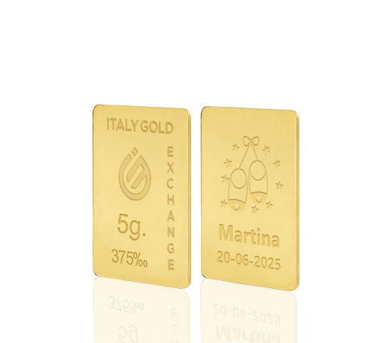 9 Karat Geburtsgeschenk Goldbarren aus 5 g  IGE GOLD