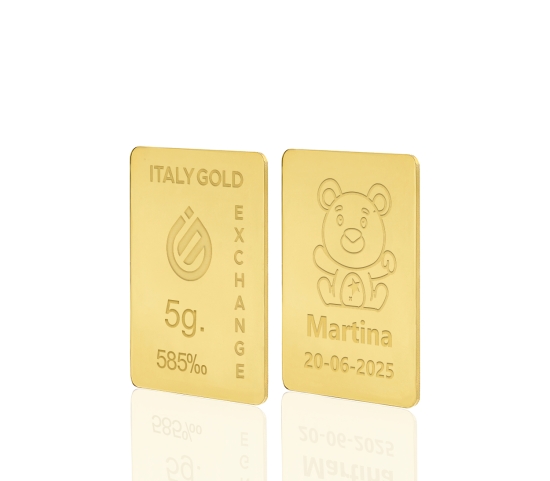14 Karat Geburtsgeschenk Goldbarren aus 5 g IGE GOLD