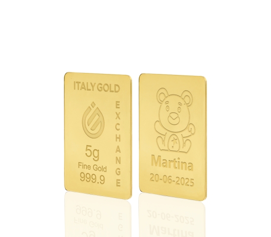Lingotto Oro 24Kt da 5 gr. per Nascita  IGE GOLD