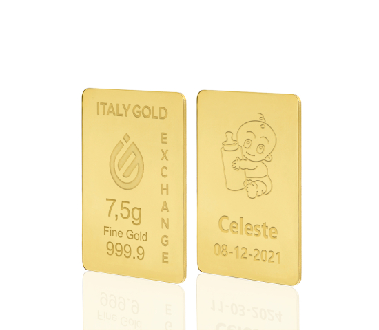 24 Karat Geburtsgeschenk Goldbarren aus 7,5 g IGE GOLD