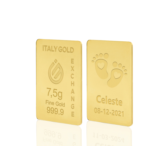 Lingotto Oro 24Kt da 7,5 gr. per Nascita  IGE GOLD