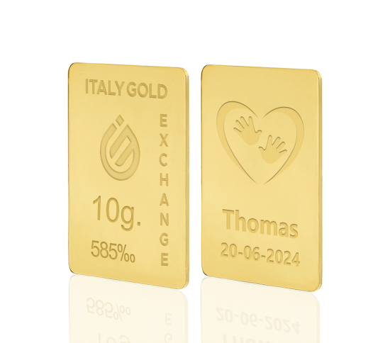 Lingote de Oro de Regalo para Nacimiento 14 Kt de 10 g. IGE GOLD