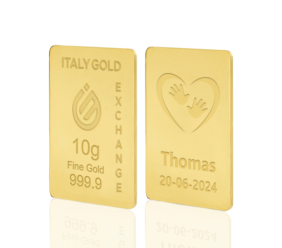 Lingotto Oro 24Kt da 10 gr. per Nascita  IGE GOLD
