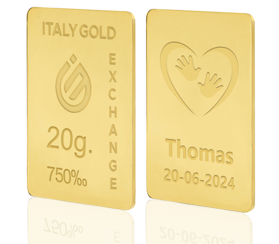 Lingou de Aur cadou pentru Naștere 18 K de 20 g. IGE GOLD