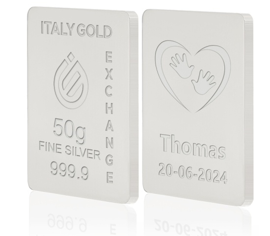 Lingot Argent Pur 50 g. pour Naissance IGE GOLD