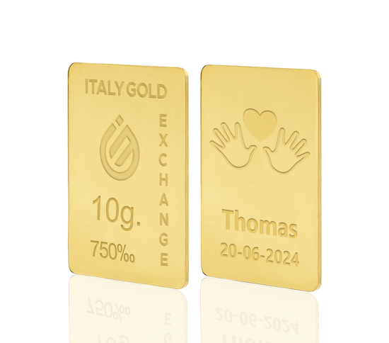 Lingou de Aur cadou pentru Naștere 18 K de 10 g. IGE GOLD