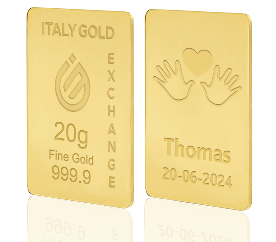 Sztabka Złota w prezencie na Narodziny  24Kt 20gr IGE GOLD