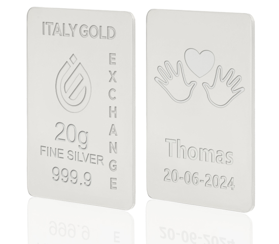 Sztabka Czyste Srebro 20 gr. w prezencie na Narodziny  IGE GOLD