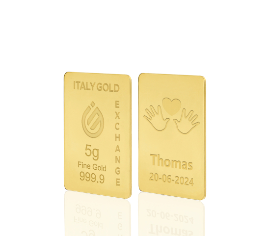Sztabka Złota w prezencie na Narodziny  24Kt 5gr IGE GOLD