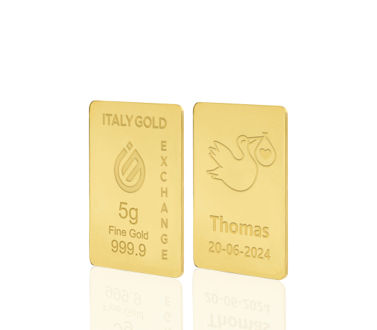 24 Karat Geburtsgeschenk Goldbarren aus 5 g IGE GOLD