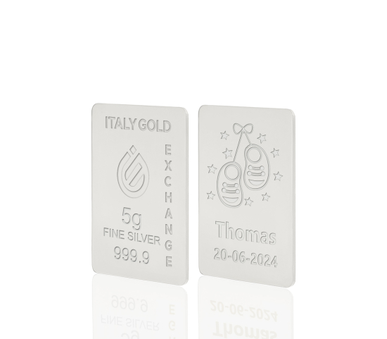 Lingotto Argento Puro 5 gr. per Nascita  IGE GOLD