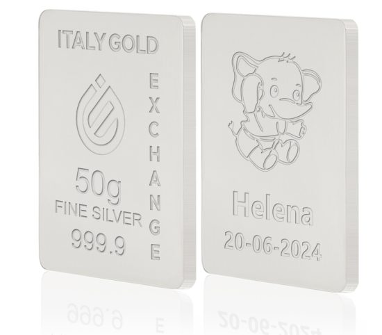 Lingot Argent Pur 50 g. pour Naissance IGE GOLD