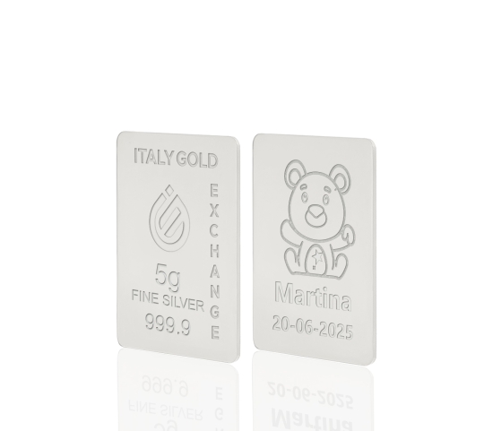 Silver ingot 5gr. for baby birth IGE GOLD