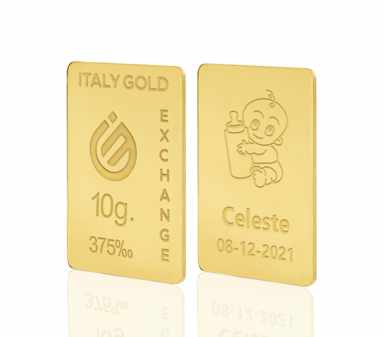 9 Karat Geburtsgeschenk Goldbarren aus 10 g IGE GOLD
