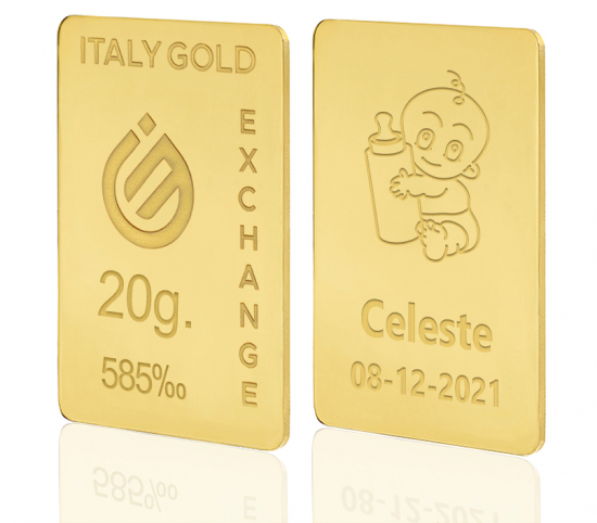14 Karat Geburtsgeschenk Goldbarren aus 20 g IGE GOLD