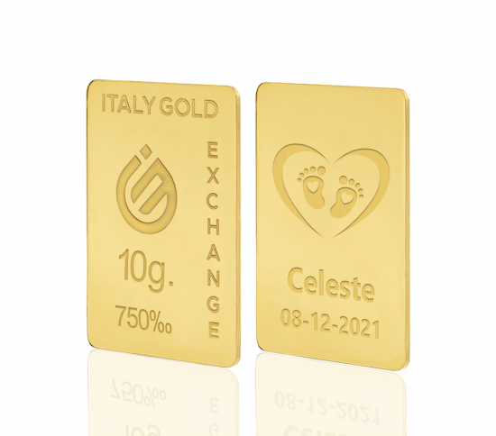 Lingou de Aur cadou pentru Naștere 18 K de 10 g. IGE GOLD