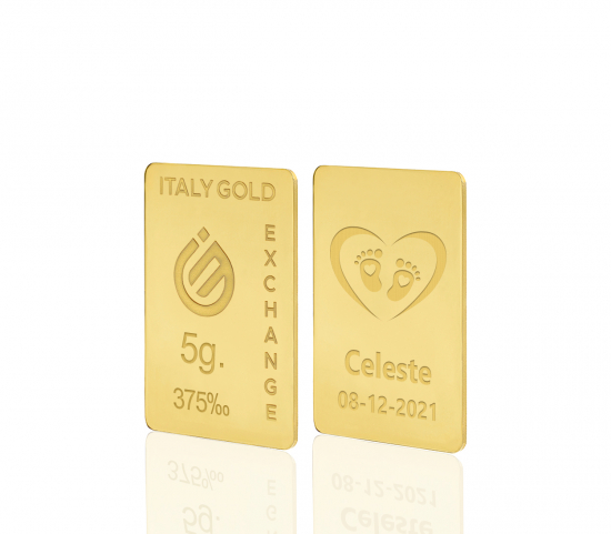Lingotto Oro regalo per Nascita 9 Kt da 5 gr. IGE GOLD