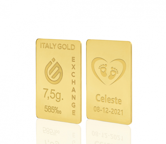 Lingou de Aur cadou pentru Naștere 14 K de 7,5 g.  IGE GOLD