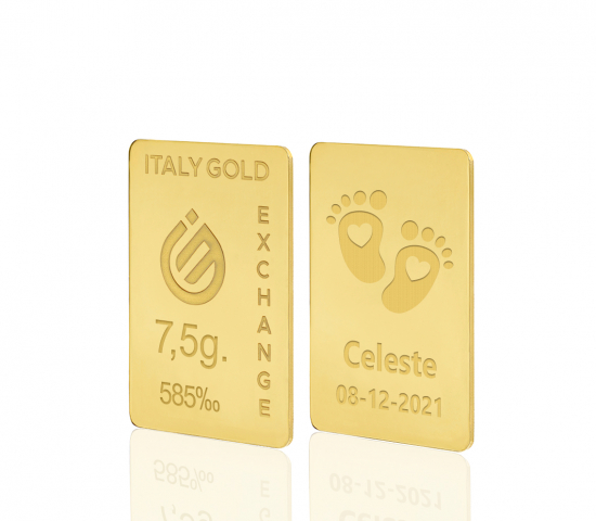14 Karat Geburtsgeschenk Goldbarren aus 7,5 g IGE GOLD