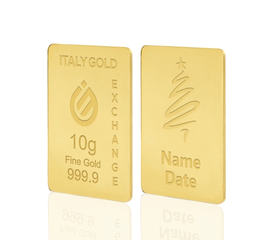 Lingou de Aur cadou de Crăciun 24 K de 10 g. IGE GOLD