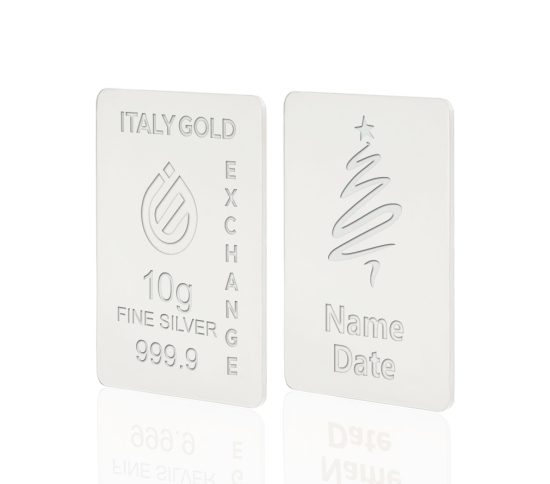 Lingou de Argint Pur cadou pentru Crăciun de 10 g. IGE GOLD