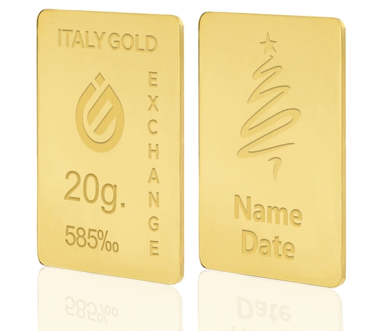 Lingou de Aur cadou de Crăciun 14 K de 20 g.  IGE GOLD