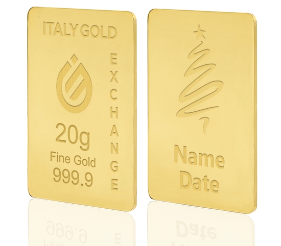 Lingou de Aur cadou de Crăciun 24 K de 20 g. IGE GOLD