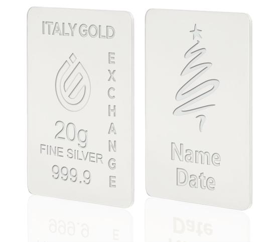 Lingou de Argint Pur cadou pentru Crăciun de 20 g. IGE GOLD