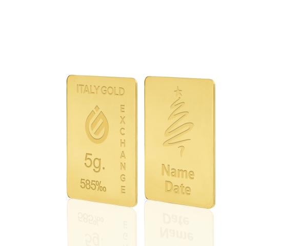 Lingou de Aur cadou Brad de Crăciun 14 K de 5 g.  IGE GOLD