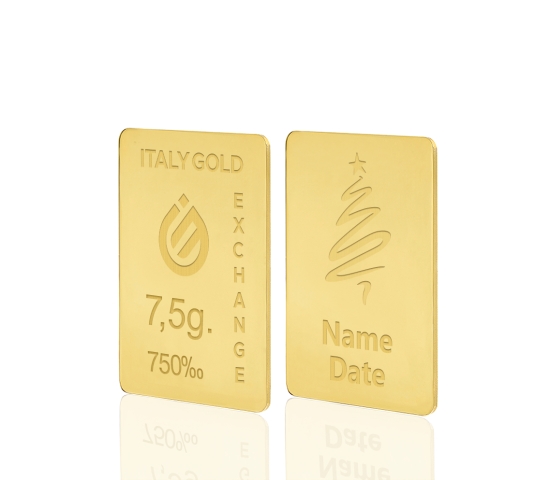 Lingou de Aur cadou de Crăciun 18 K de 7,5 g.  IGE GOLD