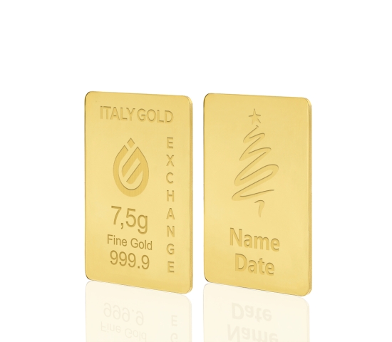 Lingou de Aur cadou de Crăciun 24 K de 7,5 g. IGE GOLD